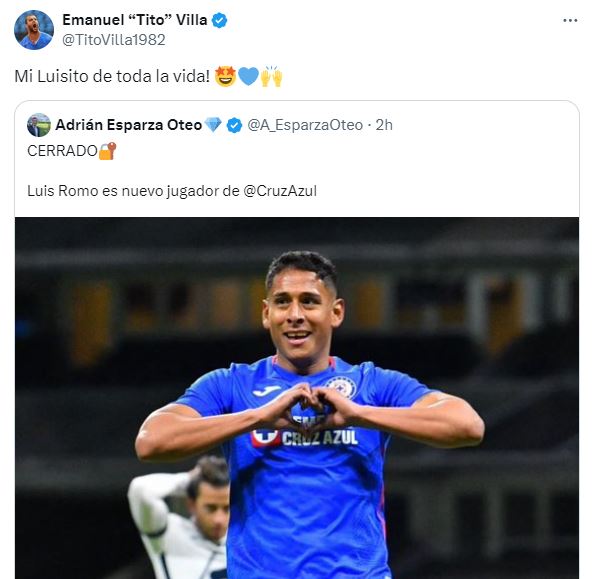 La reacción de Tito Villa al regreso de Luis Romo a Cruz Azul (X)